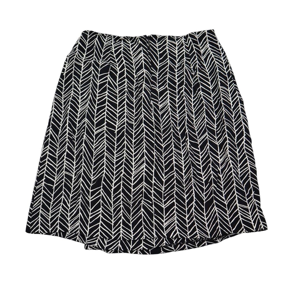 Casual Corner Skirt Womens 12 Black Herringbone Back Zip Casual Bottoms
